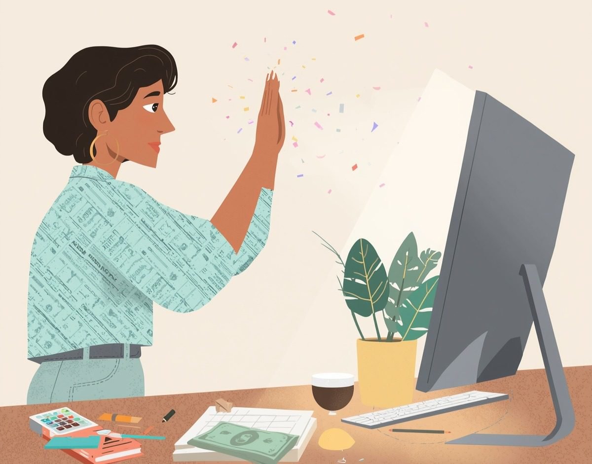 mulher fazendo organização de suas finanças pessoais